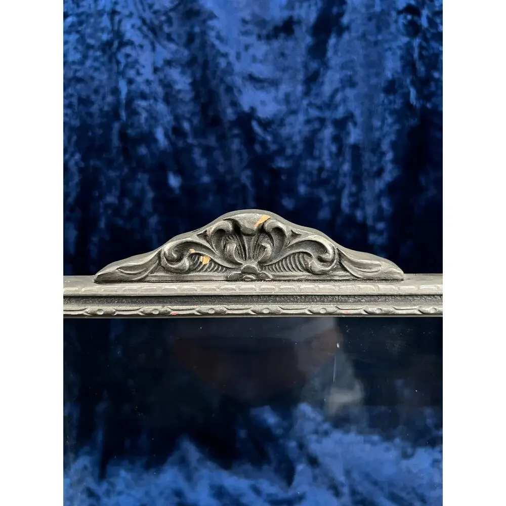 Antique Art Deco Tabletop Picture Frame – Silver Tone Ornate Tilt Design